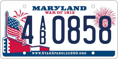 MD license plate 4AB0858