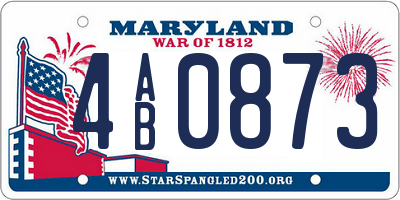 MD license plate 4AB0873