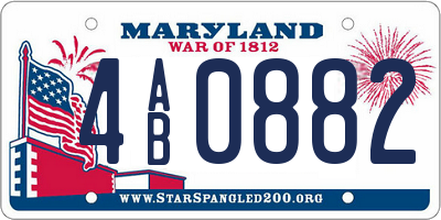 MD license plate 4AB0882