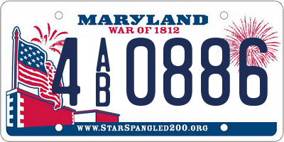 MD license plate 4AB0886