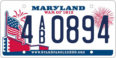 MD license plate 4AB0894