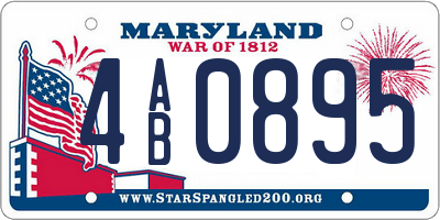 MD license plate 4AB0895