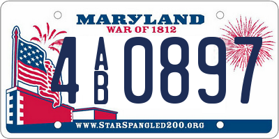MD license plate 4AB0897