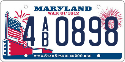 MD license plate 4AB0898