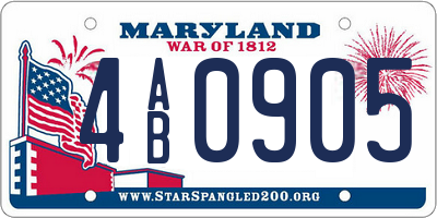 MD license plate 4AB0905