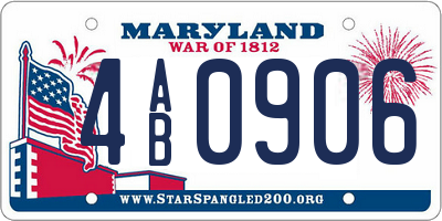MD license plate 4AB0906