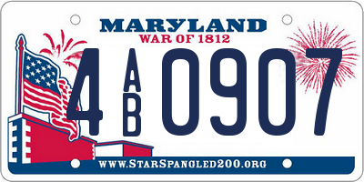 MD license plate 4AB0907