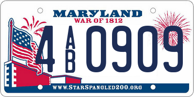 MD license plate 4AB0909