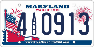 MD license plate 4AB0913