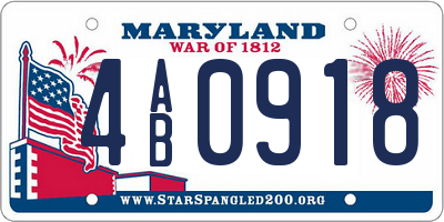 MD license plate 4AB0918