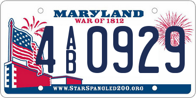 MD license plate 4AB0929