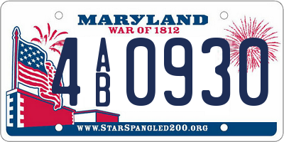 MD license plate 4AB0930