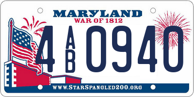 MD license plate 4AB0940
