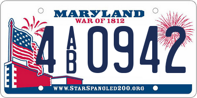 MD license plate 4AB0942