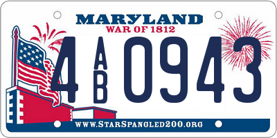 MD license plate 4AB0943