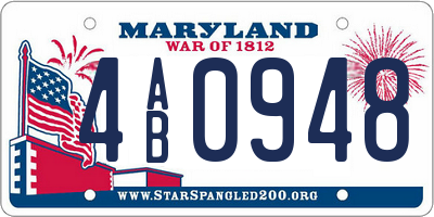 MD license plate 4AB0948