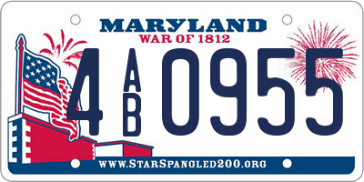 MD license plate 4AB0955