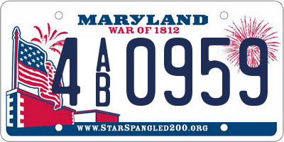 MD license plate 4AB0959