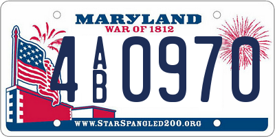MD license plate 4AB0970