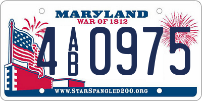MD license plate 4AB0975