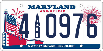 MD license plate 4AB0976