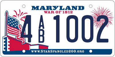 MD license plate 4AB1002