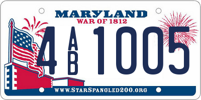 MD license plate 4AB1005