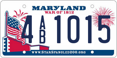 MD license plate 4AB1015