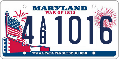 MD license plate 4AB1016