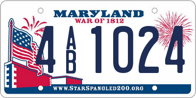 MD license plate 4AB1024