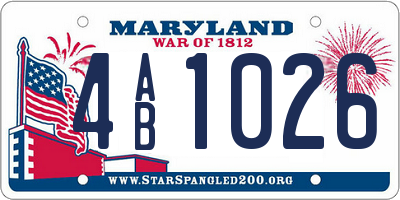 MD license plate 4AB1026
