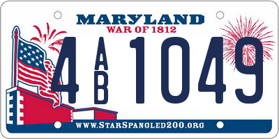 MD license plate 4AB1049
