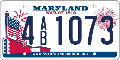 MD license plate 4AB1073