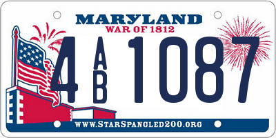 MD license plate 4AB1087