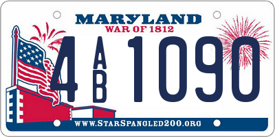 MD license plate 4AB1090