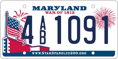 MD license plate 4AB1091