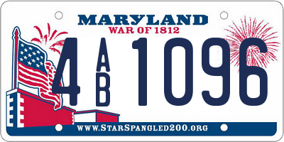 MD license plate 4AB1096