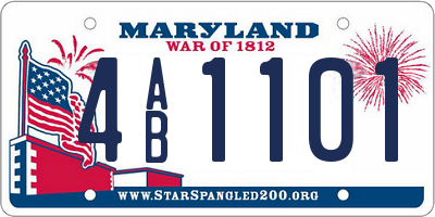 MD license plate 4AB1101