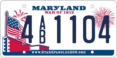 MD license plate 4AB1104