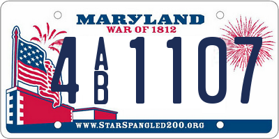 MD license plate 4AB1107