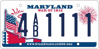 MD license plate 4AB1111