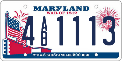 MD license plate 4AB1113