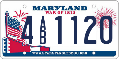 MD license plate 4AB1120