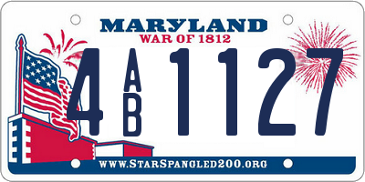 MD license plate 4AB1127