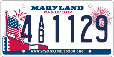 MD license plate 4AB1129
