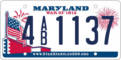 MD license plate 4AB1137