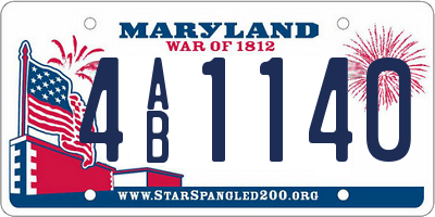 MD license plate 4AB1140