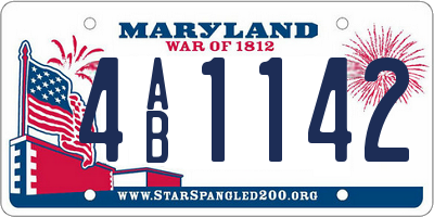 MD license plate 4AB1142