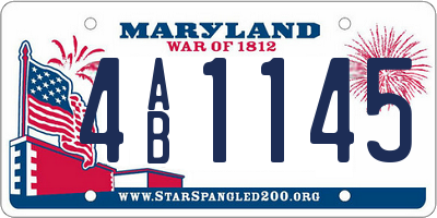 MD license plate 4AB1145