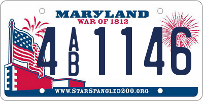 MD license plate 4AB1146